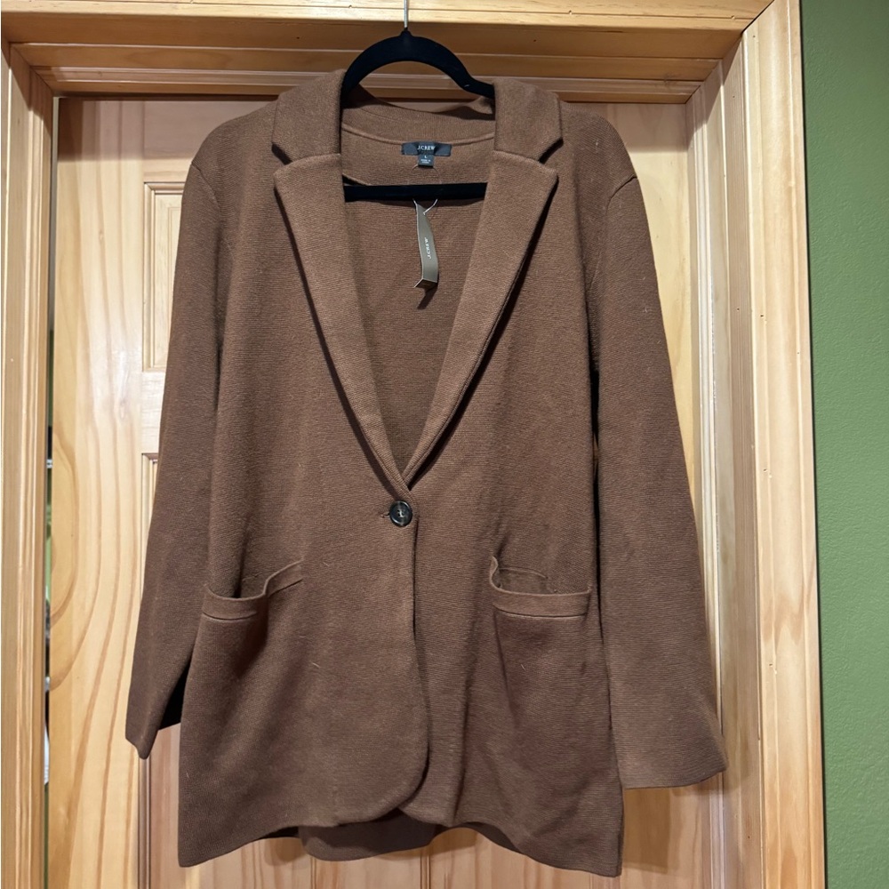 J. Crew Rich Brown Single-Button Blazer